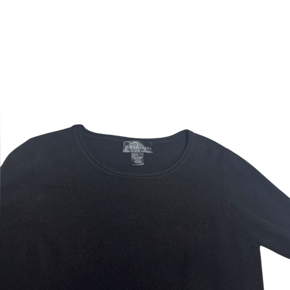 Philosophy By Republic 100% Cashmere Asymmetrical Black Pullover Large - Picture 4 of 11